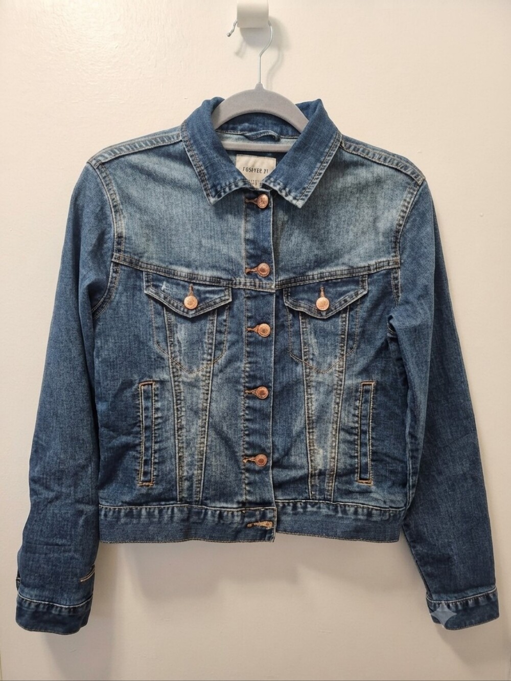 Forever 21 Washed Blue Denim Jacket - Size Small